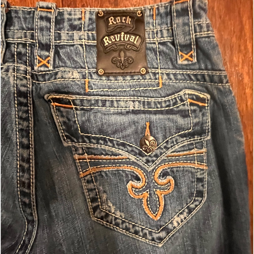 Mens Rock Revival Straight Paul Jeans EUC